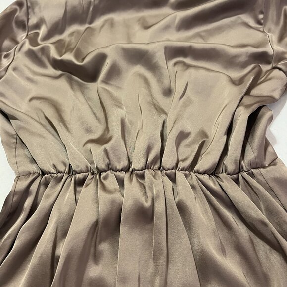 Abercrombie Fitch Satin Wrap Mini Dress Sz S Quiet Luxury Model Off-Duty Holiday - Picture 6 of 9